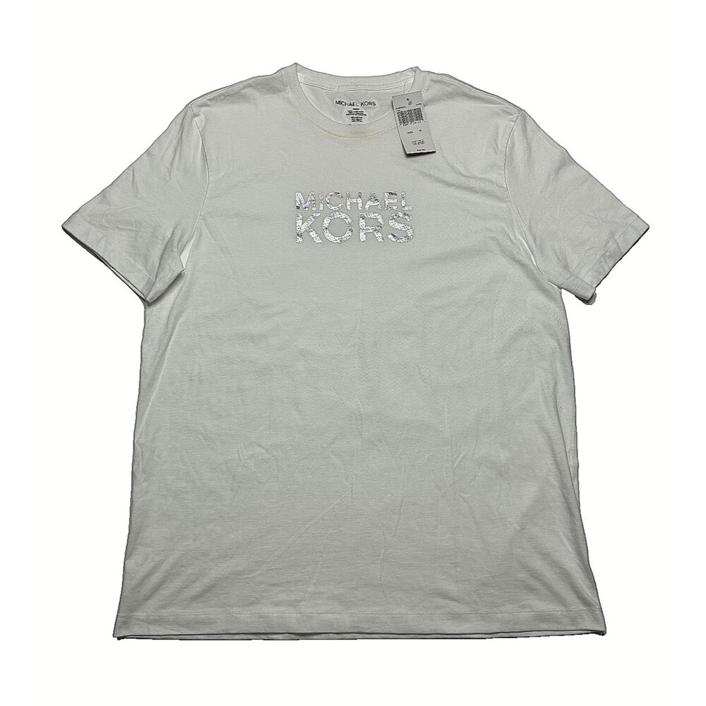 Michael Kors Women’s Logo T-Shirt Medium White Designer Tee NWT MSRP 59.99